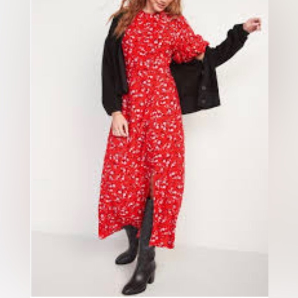 MNG Elegant Red Print Flowers Casual Summer Dress 4
